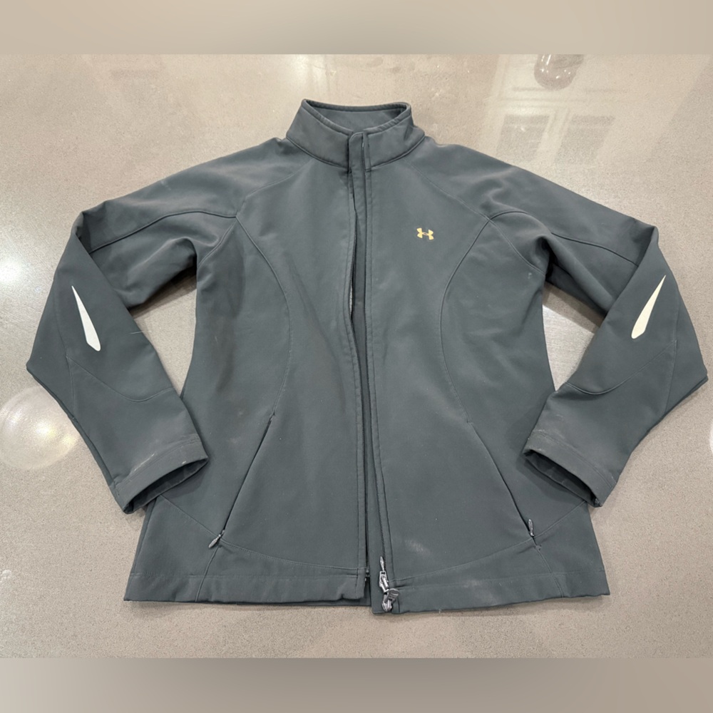 Under Armour Black Full-Zip Performance Jacket with Reflective Accents